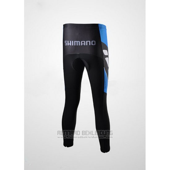 2010 Fahrradbekleidung Shimano Blau und Shwarz Trikot Langarm und Tragerhose