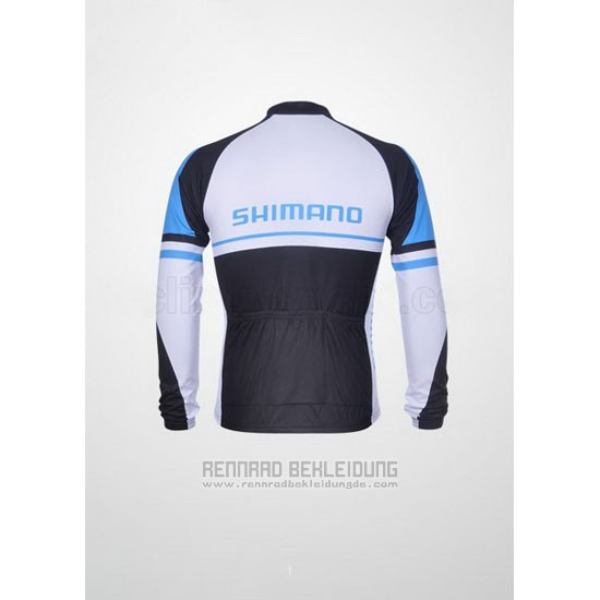 2011 Fahrradbekleidung Shimano Blau und Wei Trikot Langarm und Tragerhose