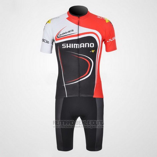 2011 Fahrradbekleidung Shimano Rot und Shwarz Trikot Kurzarm und Tragerhose