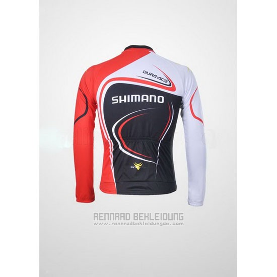 2011 Fahrradbekleidung Shimano Rot und Shwarz Trikot Langarm und Tragerhose