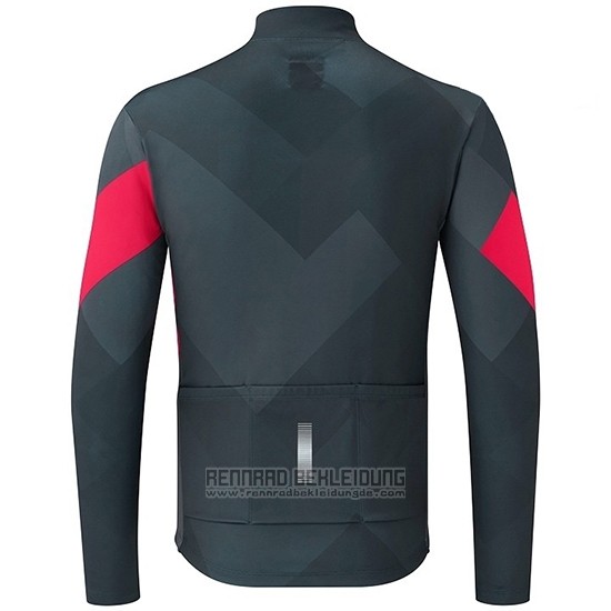 2019 Fahrradbekleidung Shimano Grau Rot Trikot Langarm und Tragerhose