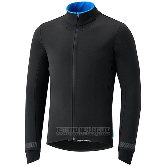 2019 Fahrradbekleidung Shimano Shwarz Blau Trikot Langarm und Tragerhose