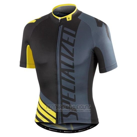 2016 Fahrradbekleidung Specialized Gelb und Grau Trikot Kurzarm und Tragerhose - zum Schließen ins Bild klicken