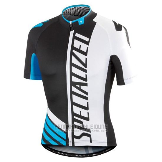 2016 Fahrradbekleidung Specialized Shwarz und Blau Trikot Kurzarm und Tragerhose