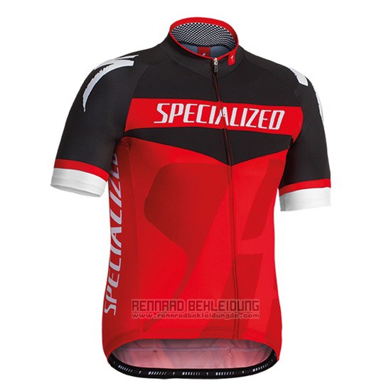 2016 Fahrradbekleidung Specialized Shwarz und Rot Trikot Kurzarm und Tragerhose