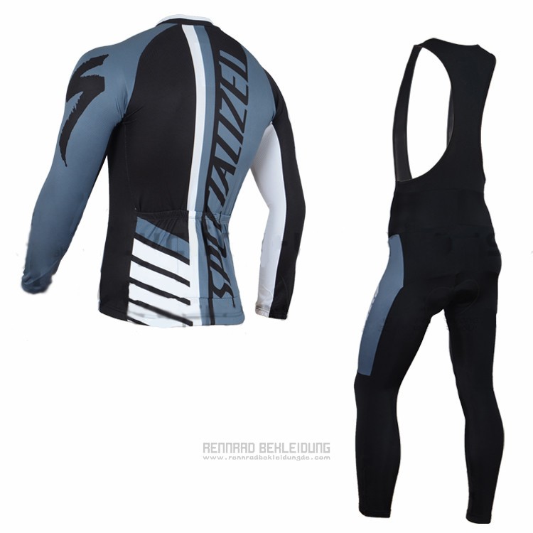 2016 Fahrradbekleidung Specialized Wei und Blau Trikot Langarm und Tragerhose