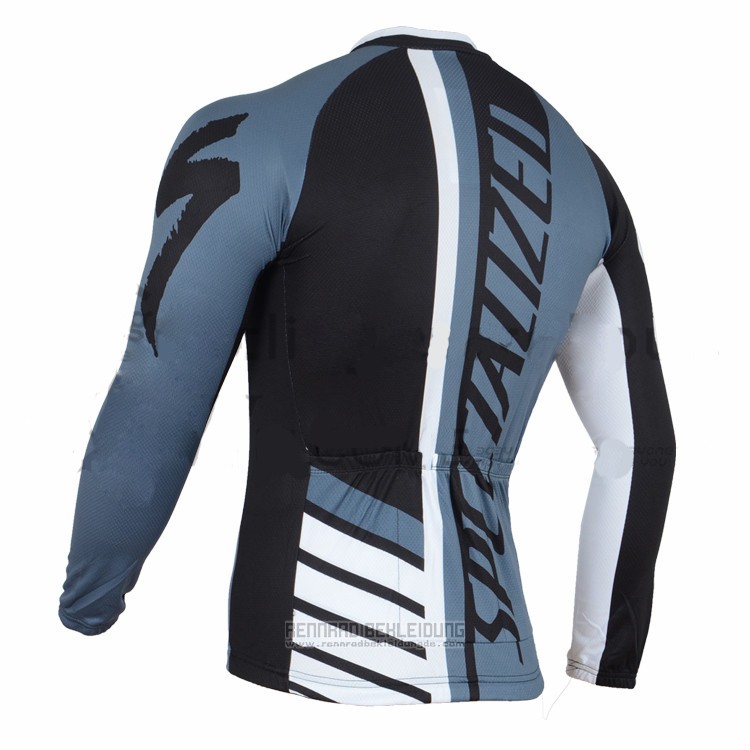 2016 Fahrradbekleidung Specialized Wei und Blau Trikot Langarm und Tragerhose