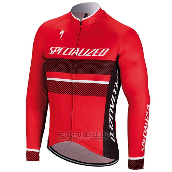 2018 Fahrradbekleidung Specialized Rot Trikot Langarm und Tragerhose - zum Schließen ins Bild klicken