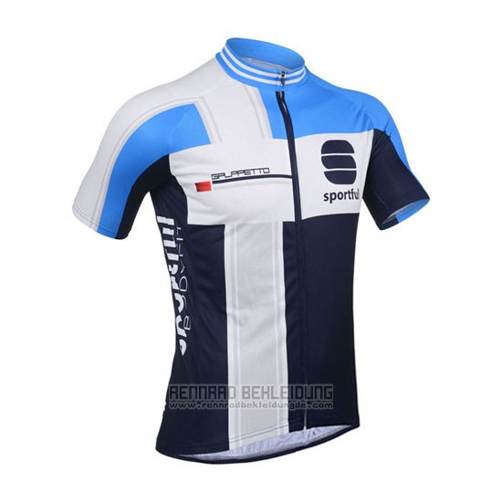 2013 Fahrradbekleidung Sportful Wei und Azurblau Trikot Kurzarm und Tragerhose