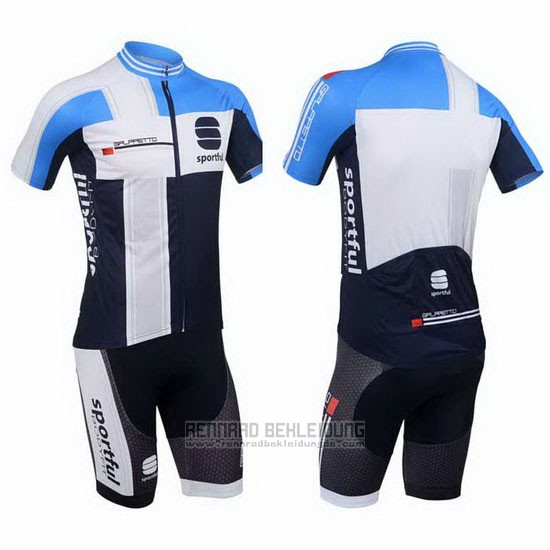 2013 Fahrradbekleidung Sportful Wei und Azurblau Trikot Kurzarm und Tragerhose