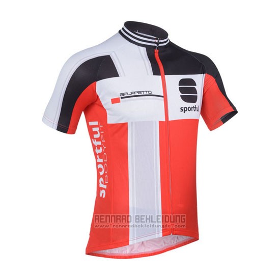 2013 Fahrradbekleidung Sportful Wei und Rot Trikot Kurzarm und Tragerhose