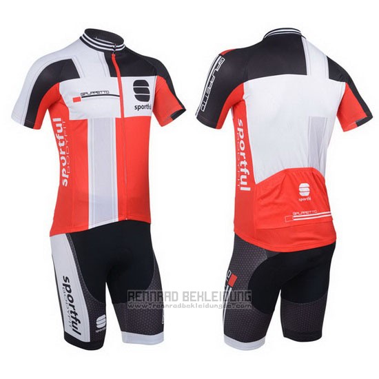 2013 Fahrradbekleidung Sportful Wei und Rot Trikot Kurzarm und Tragerhose