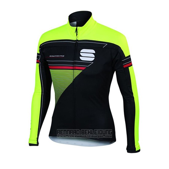 2016 Fahrradbekleidung Sportful Grun und Shwarz Trikot Langarm und Tragerhose