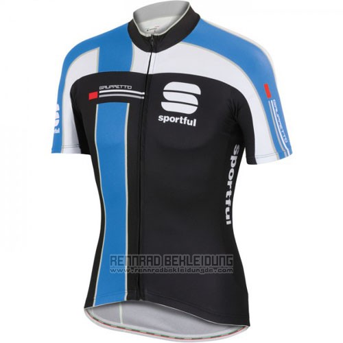 2016 Fahrradbekleidung Sportful Shwarz Blau Trikot Kurzarm und Tragerhose