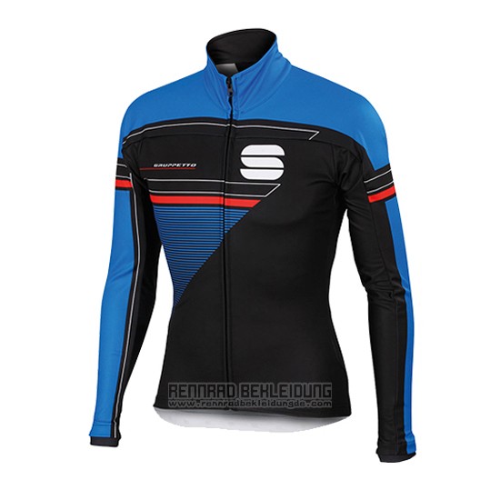 2016 Fahrradbekleidung Sportful Shwarz und Blau Trikot Langarm und Tragerhose - zum Schließen ins Bild klicken