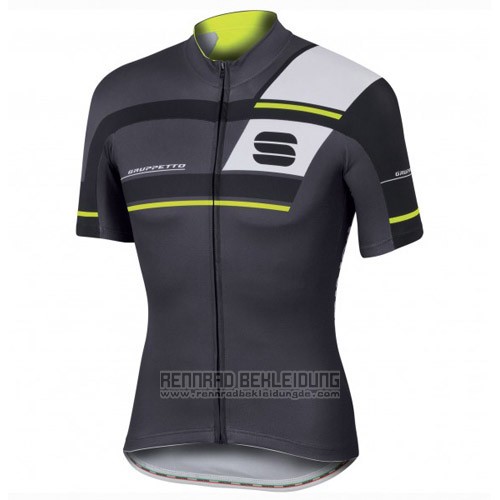 2016 Fahrradbekleidung Sportful Shwarz und Grun Trikot Kurzarm und Tragerhose