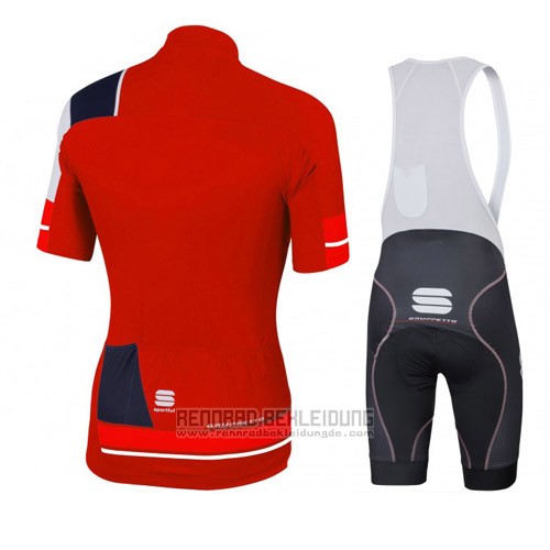 2016 Fahrradbekleidung Sportful Shwarz und Rot Trikot Kurzarm und Tragerhose