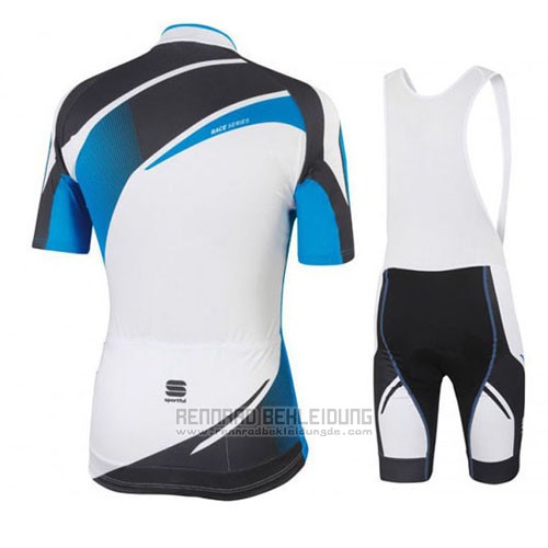 2016 Fahrradbekleidung Sportful Wei und Blau Trikot Kurzarm und Tragerhose