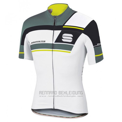 2016 Fahrradbekleidung Sportful Wei und Grau Trikot Kurzarm und Tragerhose