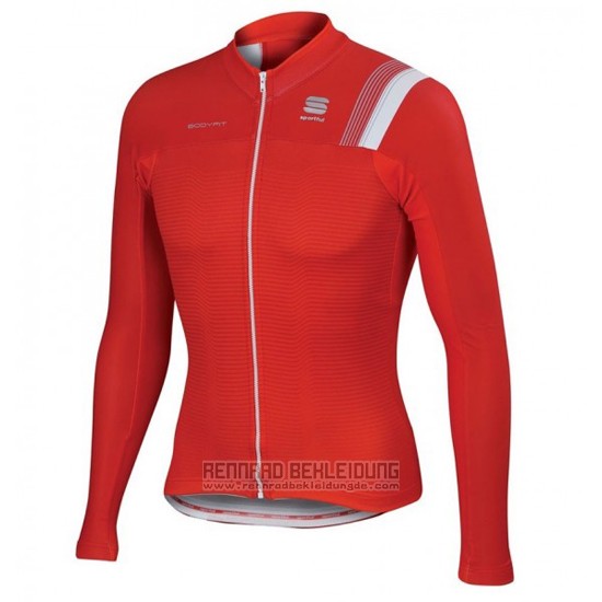 2016 Fahrradbekleidung Sportful Wei und Rot Trikot Langarm und Tragerhose