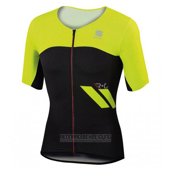 2017 Fahrradbekleidung Sportful Gelb und Shwarz Trikot Kurzarm und Tragerhose