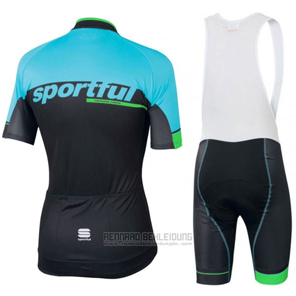 2017 Fahrradbekleidung Sportful Sc Hellblau und Shwarz Trikot Kurzarm und Tragerhose