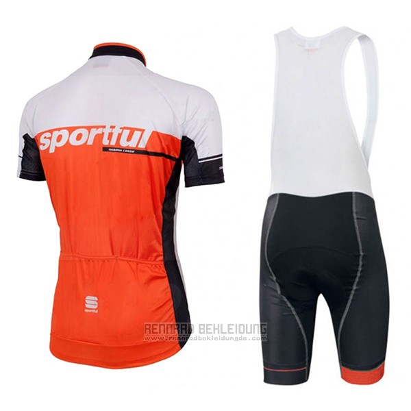 2017 Fahrradbekleidung Sportful Sc Wei und Orange Trikot Kurzarm und Tragerhose