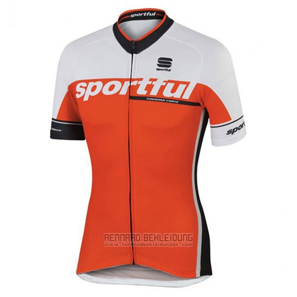 2017 Fahrradbekleidung Sportful Sc Wei und Orange Trikot Kurzarm und Tragerhose