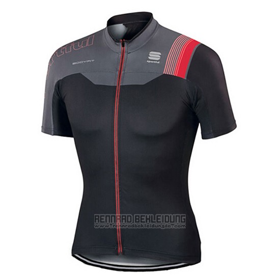 2017 Fahrradbekleidung Sportful Shwarz und Rot Trikot Kurzarm und Tragerhose
