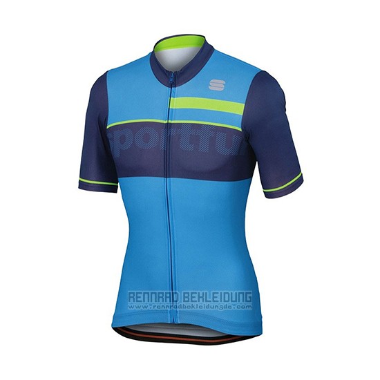 2018 Fahrradbekleidung Sportful Blau Trikot Kurzarm und Tragerhose