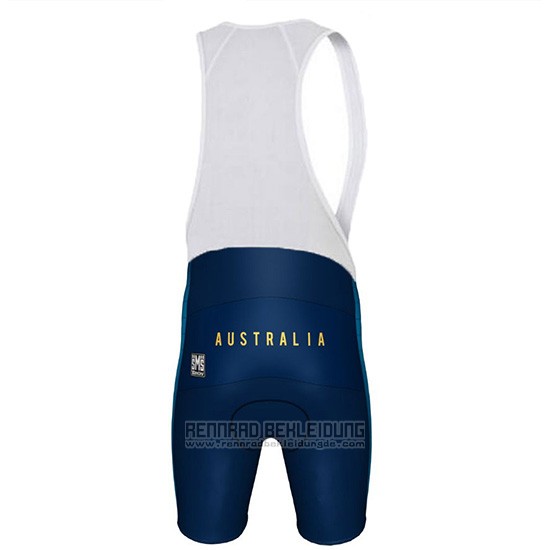 2018 Fahrradbekleidung Australien Wei und Blau Trikot Kurzarm und Tragerhose