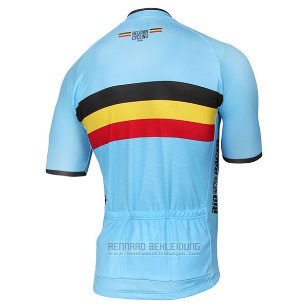 2017 Fahrradbekleidung Belgien Azurblau Trikot Kurzarm und Tragerhose - zum Schließen ins Bild klicken