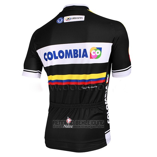2014 Fahrradbekleidung Kolumbien Shwarz Trikot Kurzarm und Tragerhose