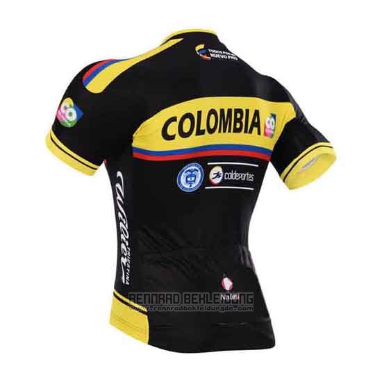 2015 Fahrradbekleidung Kolumbien Shwarz und Gelb Trikot Kurzarm und Tragerhose - zum Schließen ins Bild klicken