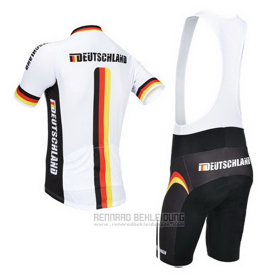 2013 Fahrradbekleidung Deutschland Wei und Shwarz Trikot Kurzarm und Tragerhose - zum Schließen ins Bild klicken