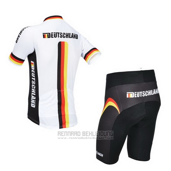 2013 Fahrradbekleidung Deutschland Wei und Shwarz Trikot Kurzarm und Tragerhose - zum Schließen ins Bild klicken