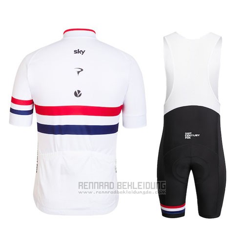 2016 Fahrradbekleidung Frankreich Rot und Wei Trikot Kurzarm und Tragerhose - zum Schließen ins Bild klicken