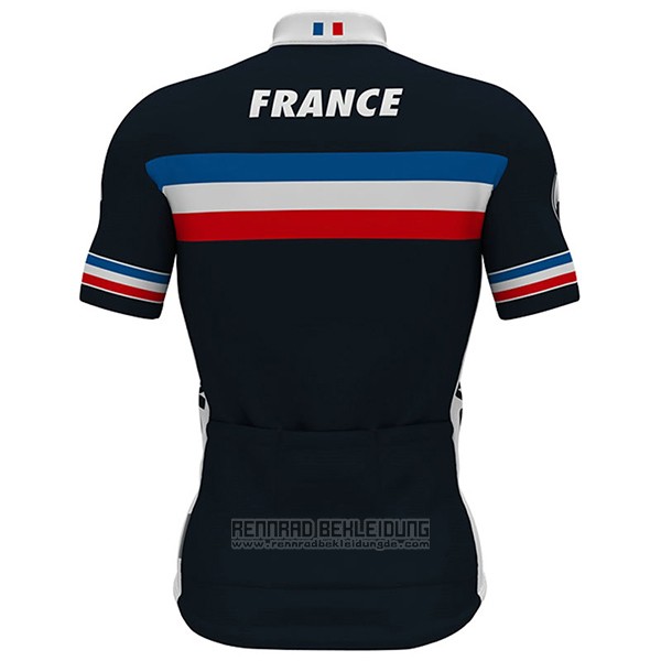 2017 Fahrradbekleidung Frankreich Shwarz Trikot Kurzarm und Tragerhose - zum Schließen ins Bild klicken