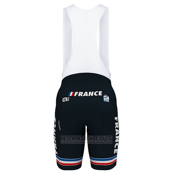 2017 Fahrradbekleidung Frankreich Shwarz Trikot Kurzarm und Tragerhose - zum Schließen ins Bild klicken