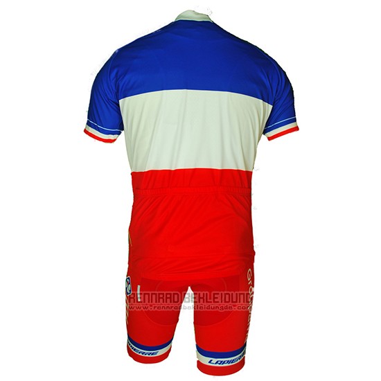 2018 Fahrradbekleidung Frankreich Rot Wei Trikot Kurzarm und Tragerhose