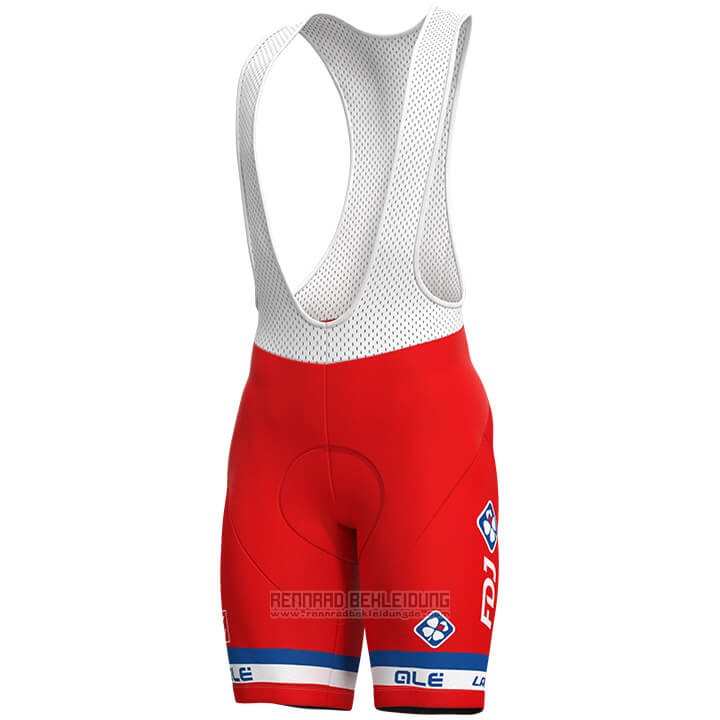 2018 Fahrradbekleidung Frankreich Rot Wei Trikot Kurzarm und Tragerhose