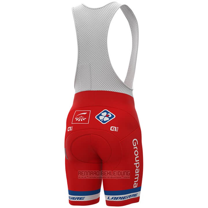 2018 Fahrradbekleidung Frankreich Rot Wei Trikot Kurzarm und Tragerhose - zum Schließen ins Bild klicken