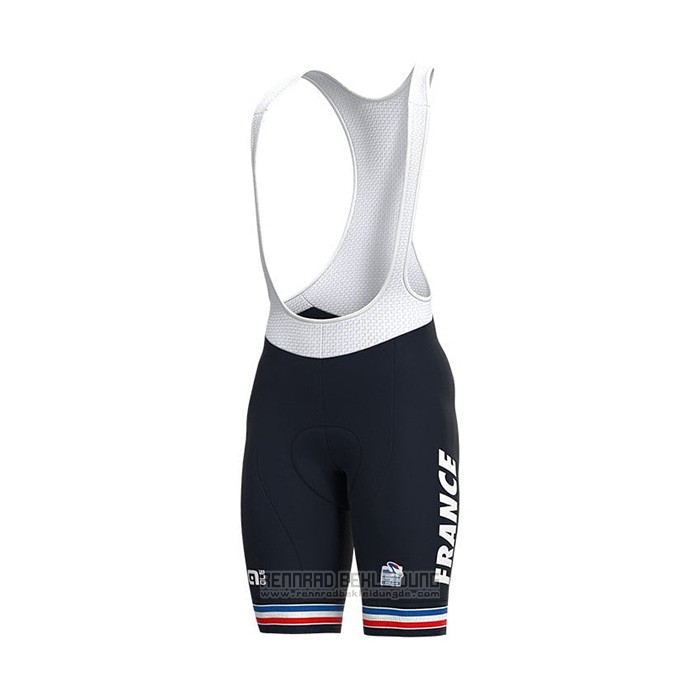 2022 Fahrradbekleidung Frankreich Blau Trikot Kurzarm und Tragerhose - zum Schließen ins Bild klicken