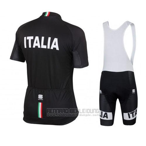 2016 Fahrradbekleidung Italien Shwarz Trikot Kurzarm und Tragerhose