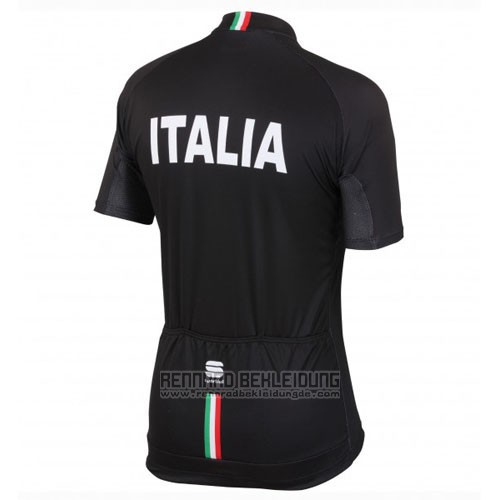 2016 Fahrradbekleidung Italien Shwarz Trikot Kurzarm und Tragerhose