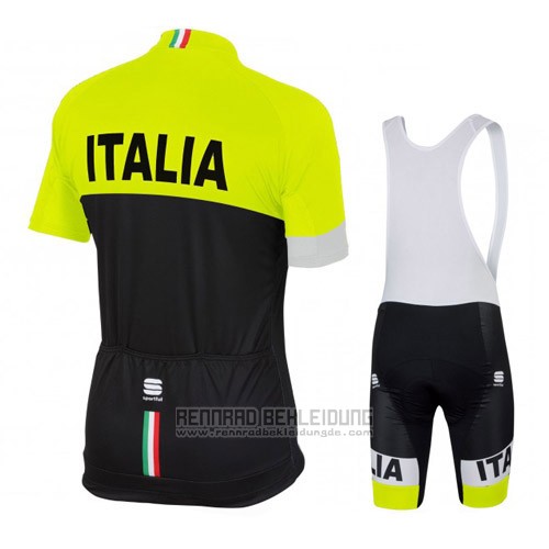 2016 Fahrradbekleidung Italien Shwarz und Gelb Trikot Kurzarm und Tragerhose
