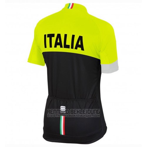 2016 Fahrradbekleidung Italien Shwarz und Gelb Trikot Kurzarm und Tragerhose