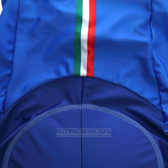 2018 Fahrradbekleidung Italien Blau Trikot Kurzarm und Tragerhose