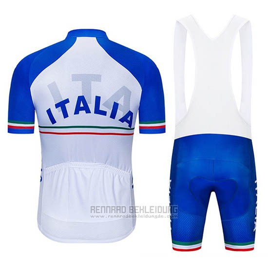 2019 Fahrradbekleidung Italien Wei Blau Trikot Kurzarm und Tragerhose