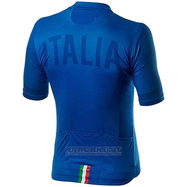 2020 Fahrradbekleidung Italien Blau Trikot Kurzarm und Tragerhose